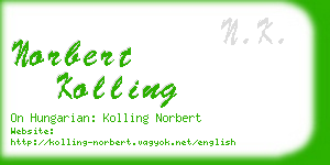 norbert kolling business card